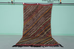 Brown moroccan rug 4.1 X 7.1 Feet