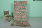 Pink and Green Moroccan Rug Runner 2.7 FT x 6.5 FT