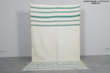 Beige and Green Striped Rug 5.4 X 9.4 Feet