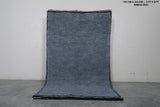 Moroccan Rug 5 x 8 ft - Handwoven Blue Wool with Black Border