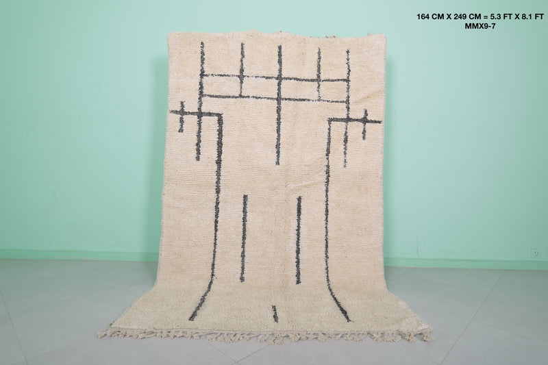 Beni Ourain Rug - Handwoven 5.3 x 8.1 Feet | Moroccan Wool Luxury