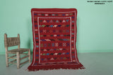 Red moroccan rug 3.2 X 4.8 Feet