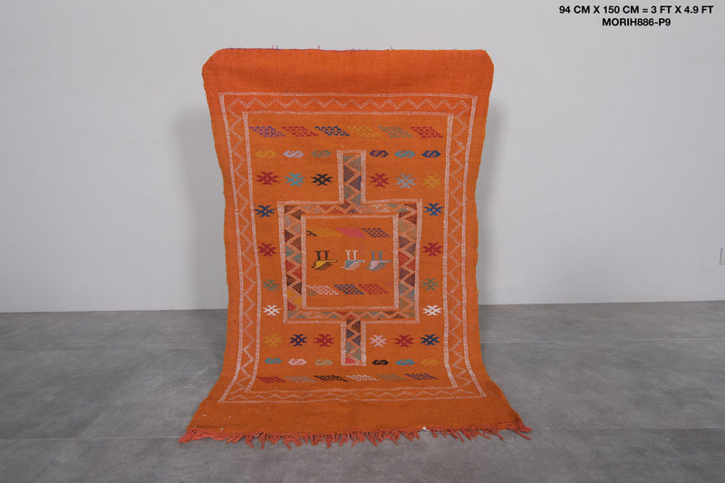 Moroccan Rug 3x4.9 FT - Vibrant Handwoven Design