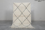 Handmade rug 3 x 4.8 Feet - beige beni ourain rug