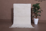 Cozy Moroccan Wool Rug - 2.9 x 4.6 FT | Handwoven Ivory Accent Rug