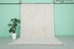 Elegant Moroccan Wool Rug - 6.7 FT × 10.1 FT | Handwoven Ivory Diamond Pattern