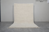 Authentic Moroccan Rug 6.3 x 9.6 ft – Plush Off-White with Fringe Detail | Perfect for Modern & Boho Decor - beni ourain rug