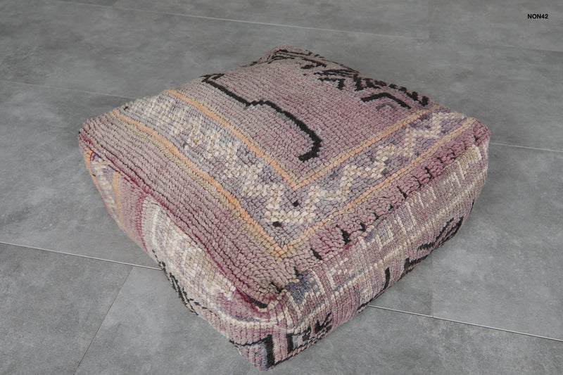 Vintage Moroccan Floor Pouf - Handmade Wool Cushion