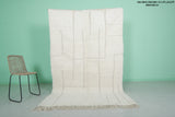 Modern Moroccan Rug - 5.1 x 8.2 ft | White with Subtle Block Pattern