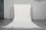 Elegant Moroccan Rug - 6.2 x 10.4 ft | White Diamond Pattern with Gray Border