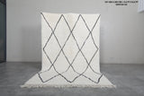 Classic Moroccan Rug - 5.4 x 8.3 ft | White with Black Diamond Pattern