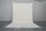 Beni Ourain Moroccan Wool Rug - 6.6 x 9.6 Feet | Minimalist Ivory Design