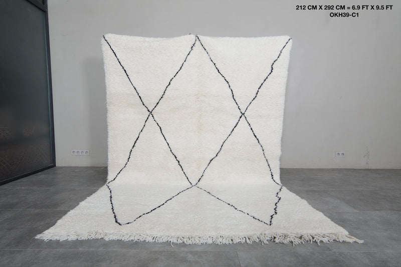 Diamond Moroccan Rug - 6.9 x 9.5 Feet | Handwoven Wool Luxury