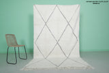 5.2 x 8.3 ft Moroccan Rug - White Diamond Pattern | Artisan-Made