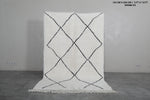 Modern Moroccan Rug - 5 x 7.8 ft | White with Black Diamond Pattern