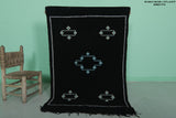 Black moroccan handwoven kilim 3 FT X 4.8 FT