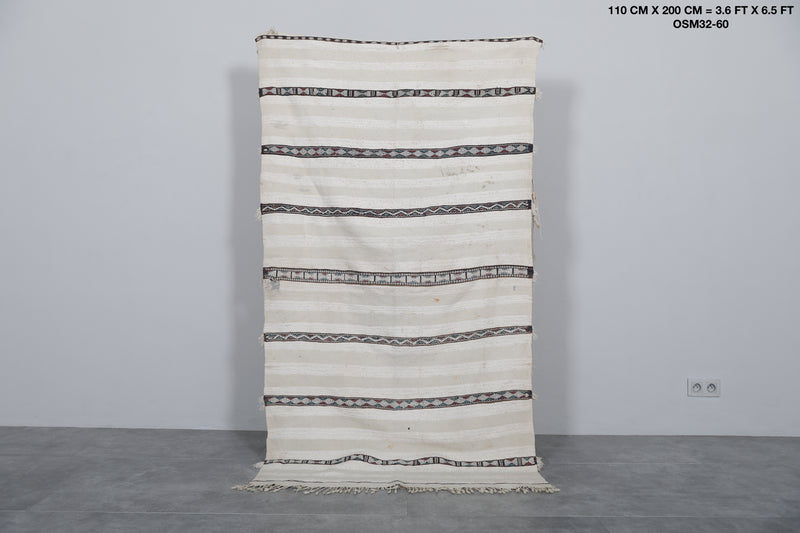 Vintage Moroccan Berber Wedding Blanket – 3.6 x 6.5 ft