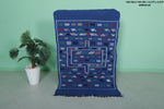 Blue vintage moroccan handwoven kilim 3.2 FT X 4.8 FT