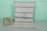 Vintage moroccan berber handwoven wedding blanket 3.3 FT X 5.5 FT