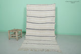 Vintage handmade moroccan berber wedding blanket 3.6 FT X 6.3 FT