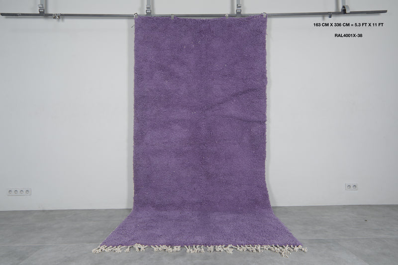 Purple Moroccan Rug 5.3 X 11 FT Beni Ourain Rug - 