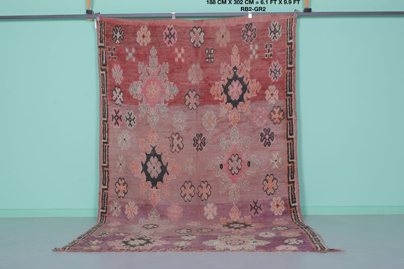 Moroccan Rug 6.1 x 9.9 Feet – Handwoven Boho Vintage Carpet