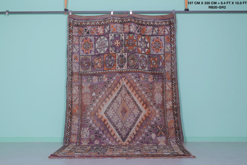 Moroccan Rug 6.4 x 10.8 Feet – Vintage Handmade Berber Carpet