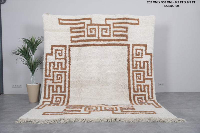 Handmade Berber Rug - 8.2 x 9.9 Ft | Tribal Design