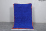 Moroccan Rug - 3 x 5 ft | Handwoven Bold Blue Accent