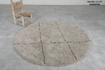 Round Moroccan Wool Rug 5.1 Feet – Minimalist Berber Design