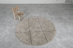 Round Moroccan Wool Rug 5 Feet – Minimalist Berber Design