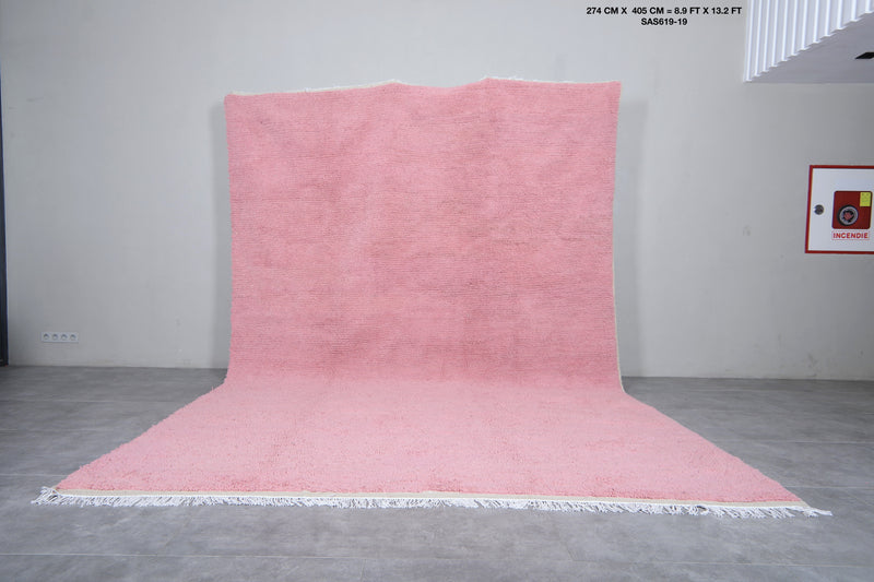 Pink Moroccan Rug - Large 8.9 x 13.2 Feet | Handwoven Wool Rug