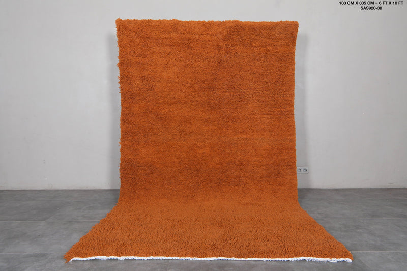 Orange Moroccan Rug - 6 x 10 ft | Handwoven Vibrant Decor