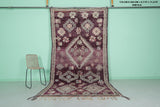 Moroccan Purple Rug with Floral Motifs - 5.7 x 11.2 Feet