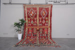 Handmade Moroccan Rug 5.7 x 11 Feet – Red Vintage Wool Carpet