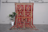 Handmade Moroccan Rug 5.7 x 11 Feet – Red Vintage Wool Carpet