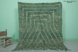 Green Moroccan wool rug 5.8ft x 6.6 ft