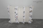 White Moroccan Wedding Pillow with Sequins - 16.5 x 20.8 Inches