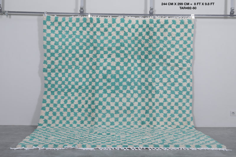 Handmade Checkerboard Rug - Large Area | 8 x 9.8 ft