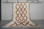 Handwoven Moroccan Rug - 6.4 x 10.2 ft | Diamond Pattern with Color Accents