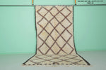 Elegant Moroccan Rug - 6.2 x 11.7 ft | Diamond Pattern with Black Border