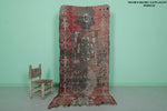 Antique Moroccan rug runner 3.4 X 8.3 Feet