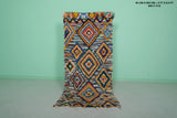 Moroccan Boucherouite rug 3 X 6.5 Feet