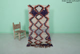 Wonderful Moroccan Boucherouite Rug 2.5 X 5.6 Feet