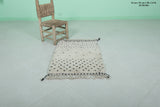 Moroccan Handmade Rug - Handwoven 2 x 2.9 Feet | Wool Accent Piece