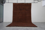 Large Moroccan Rug - 8.4 x 14.2 ft | Brown & Black Grid Pattern