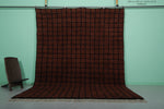 Bold Moroccan Rug - 8.2 x 10.5 ft | Rich Brown with Black Grid Pattern