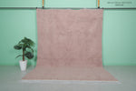 Plush Moroccan Rug - 8 x 10.3 ft | Soft Blush Pink with Fringe