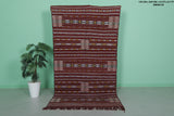 Vintage handwoven kilim rug 4.4 ft x 8.1 ft