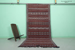 vintage handwoven kilim, 4.4 x 9.2 Feet Runner rug